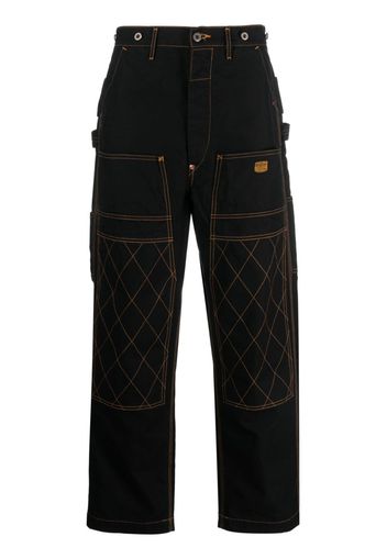 Kapital contrast-stitching wide-leg jeans - Schwarz