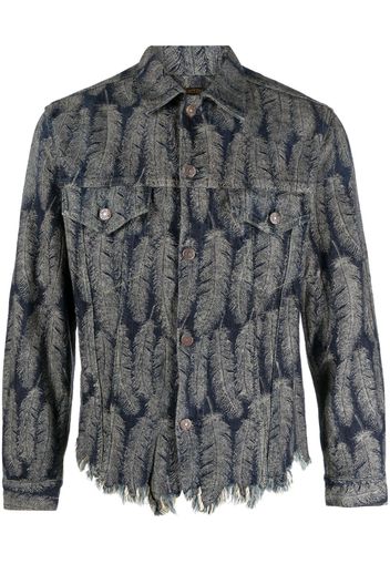 Kapital feather-jacquard denim jacket - Blau