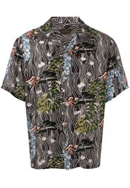 Kapital Silk Rayon Piano PT Aloha Shirt - Schwarz