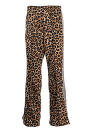 Kapital cheetah-print flared track pants - Braun