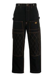 Kapital contrast-stitching wide-leg jeans - Schwarz