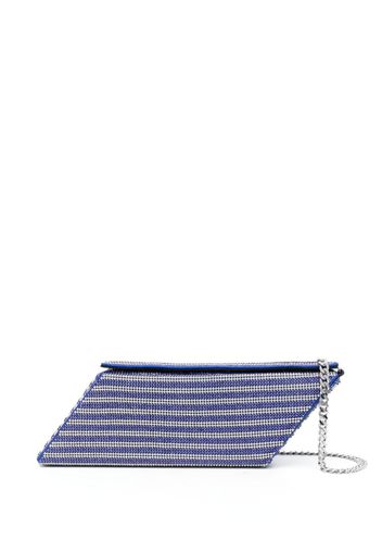 Kara Parallelogram Clutch aus Kristall-Mesh - Blau