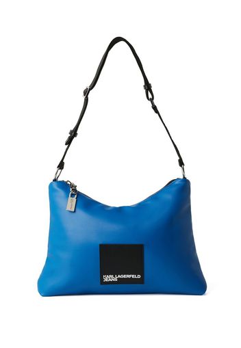 KARL LAGERFELD JEANS logo-patch shoulder bag - Blau