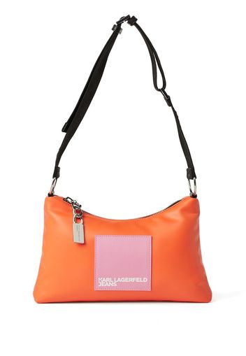 KARL LAGERFELD JEANS Tech leather hobo bag - Orange