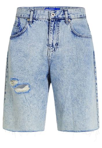 KARL LAGERFELD JEANS Lockere Shorts im Distressed-Look - Blau