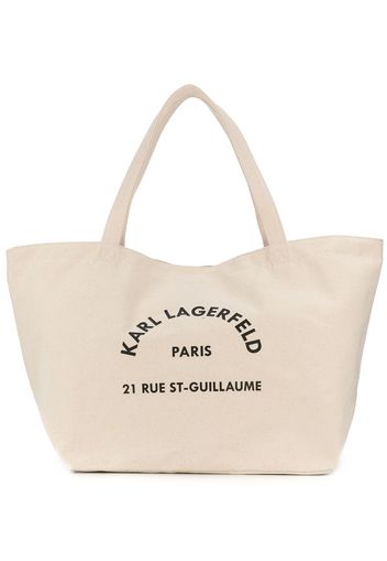 Karl Lagerfeld Shopper mit Logo-Print - Nude