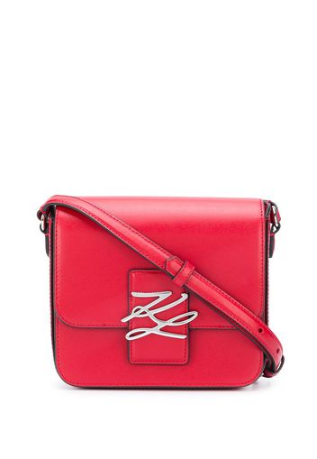 Karl Lagerfeld Umhängetasche mit Logo-Schild - Rot