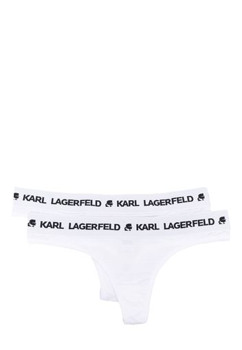 Karl Lagerfeld Logo-waistband 2-pack thongs - Weiß