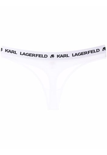 Karl Lagerfeld Tanga mit Logo-Bund - Weiß