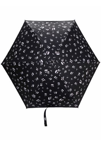 Karl Lagerfeld Regenschirm mit Ikonik-Print - Schwarz
