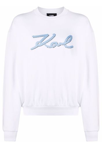 Karl Lagerfeld Sweatshirt mit Logo-Stickerei - Weiß