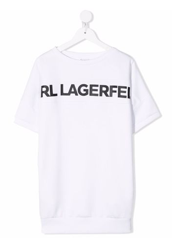 Karl Lagerfeld Kids T-Shirtkleid mit Logo-Print - Weiß