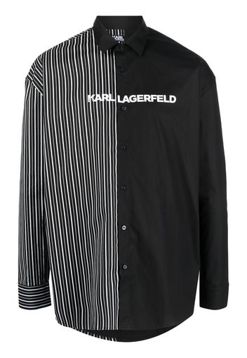 Karl Lagerfeld logo-print long-sleeve shirt - Schwarz