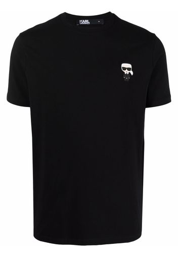 Karl Lagerfeld patch-detail cotton T-shirt - Schwarz