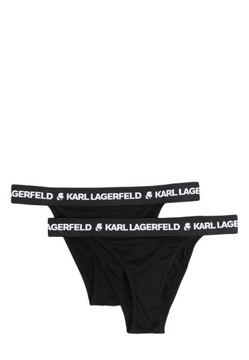 Karl Lagerfeld Logo-waistband 2-pack Brazilian briefs - Schwarz