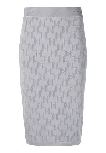 Karl Lagerfeld Rock aus Monogramm-Jacquard - Grau