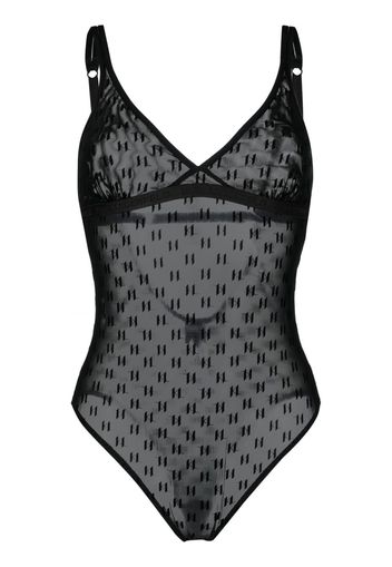 Karl Lagerfeld all-over logo-pattern body - Schwarz