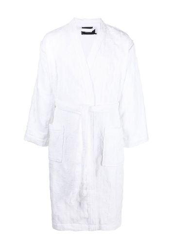 Karl Lagerfeld monogram-pattern tie-front bathrobe - Weiß