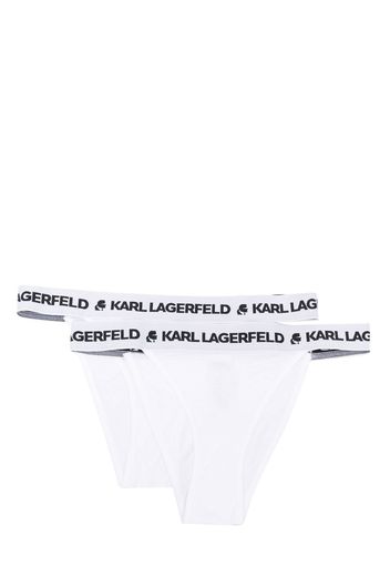 Karl Lagerfeld two-pack Logo-waistband Brazilian briefs - Weiß