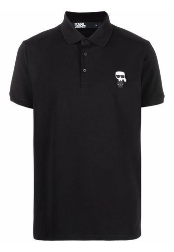 Karl Lagerfeld Kids logo-patch polo shirt - Schwarz