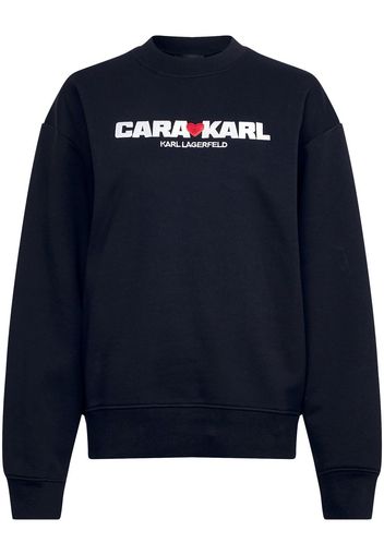 Karl Lagerfeld x Cara Delevingne Sweatshirt mit Logo-Print - Schwarz