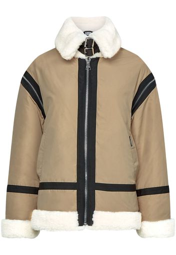 Karl Lagerfeld Bikerjacke aus Faux Fur - Nude