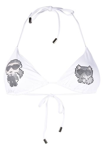 Karl Lagerfeld karl-studded bikini top - Weiß