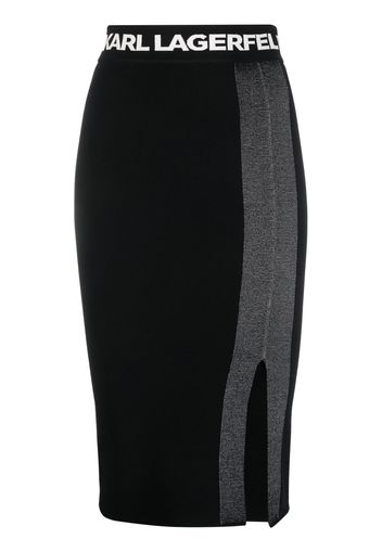 Karl Lagerfeld metallic detailing fitted skirt - Schwarz