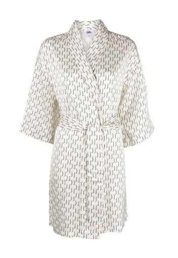 Karl Lagerfeld Monogram-print satin robe - Weiß