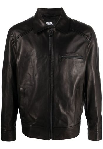 Karl Lagerfeld zipped biker jacket - Schwarz