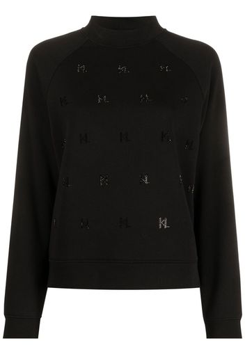 KARL LAGERFELD monogram rhinestone sweatshirt - Schwarz