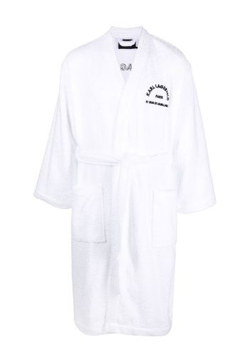 Karl Lagerfeld embroidered logo bathrobe - Weiß