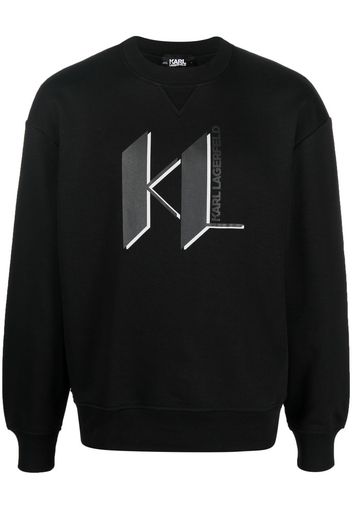 Karl Lagerfeld logo-print crew neck sweatshirt - Schwarz