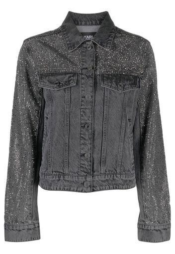 Karl Lagerfeld Jeansjacke mit Strass - Grau