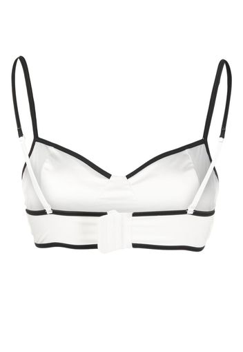 Karl Lagerfeld two-tone satin bralette - Weiß