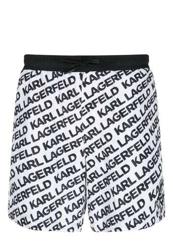 Karl Lagerfeld logo-print swim shorts - Weiß