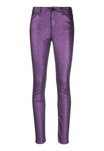 Karl Lagerfeld Skinny-Jeans im Metallic-Look - Violett