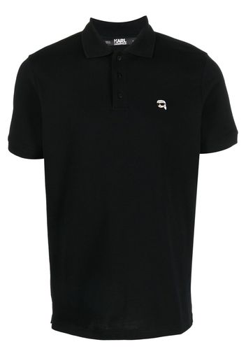 Karl Lagerfeld Ikonik 2.0 embroidered polo shirt - Schwarz