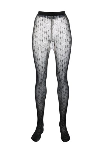 Karl Lagerfeld K-Monogram semi-sheer tights - Schwarz