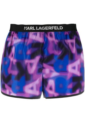 Karl Lagerfeld Shorts mit Logo-Bund - Violett