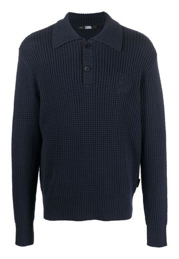 Karl Lagerfeld Langärmeliges Poloshirt - Blau