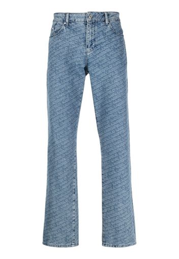 Karl Lagerfeld Straight-Leg-Jeans mit Monogramm - Blau