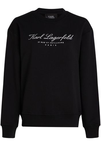 Karl Lagerfeld embroidery-logo long-sleeves sweatshirt - Schwarz