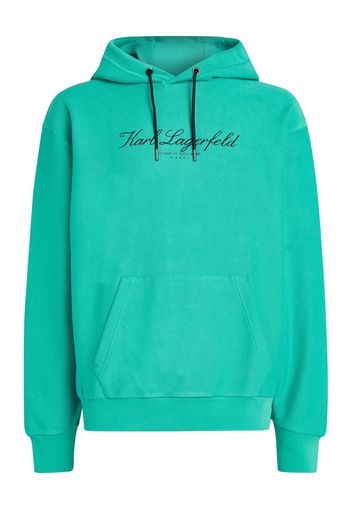 Karl Lagerfeld logo-embroidered drawstring hoodie - Grün