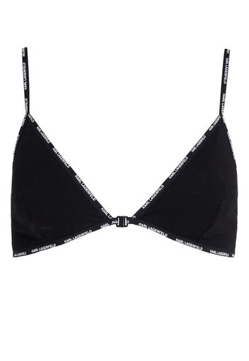 Karl Lagerfeld logo-printed edge triangle bra - Schwarz