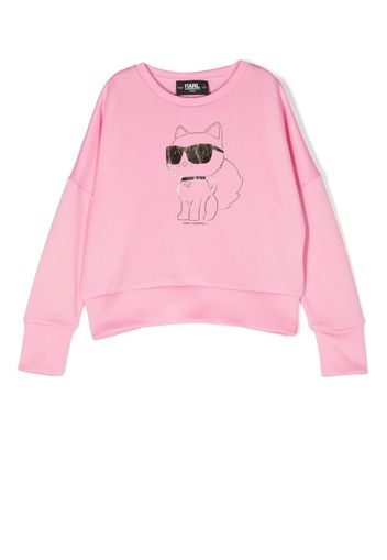 Karl Lagerfeld Kids Sweatshirt mit Choupette-Print - Rosa