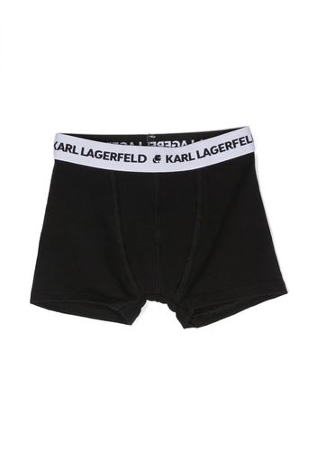 Karl Lagerfeld Kids logo-waistband boxers set - Schwarz