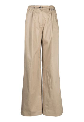 Karl Lagerfeld wide-leg cotton trousers - Nude