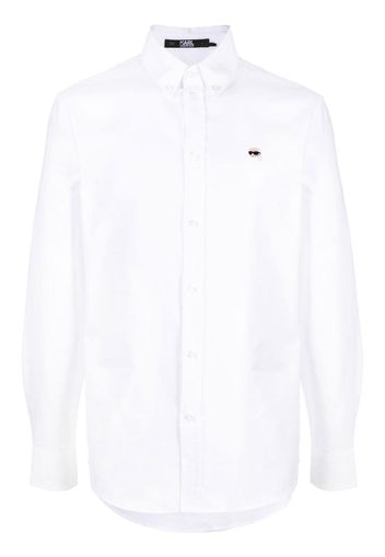 Karl Lagerfeld embroidered logo shirt - Weiß