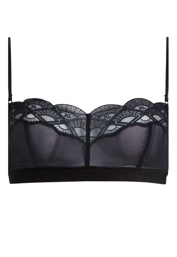 Karl Lagerfeld logo-embroidered lace bralette - Schwarz